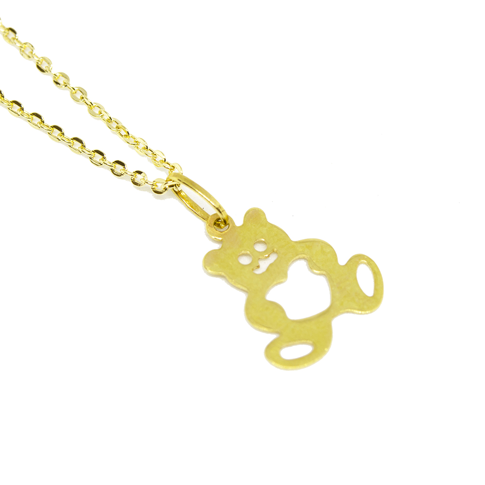 Colar com Pingente Urso em Ouro 18 Kilates - 25303